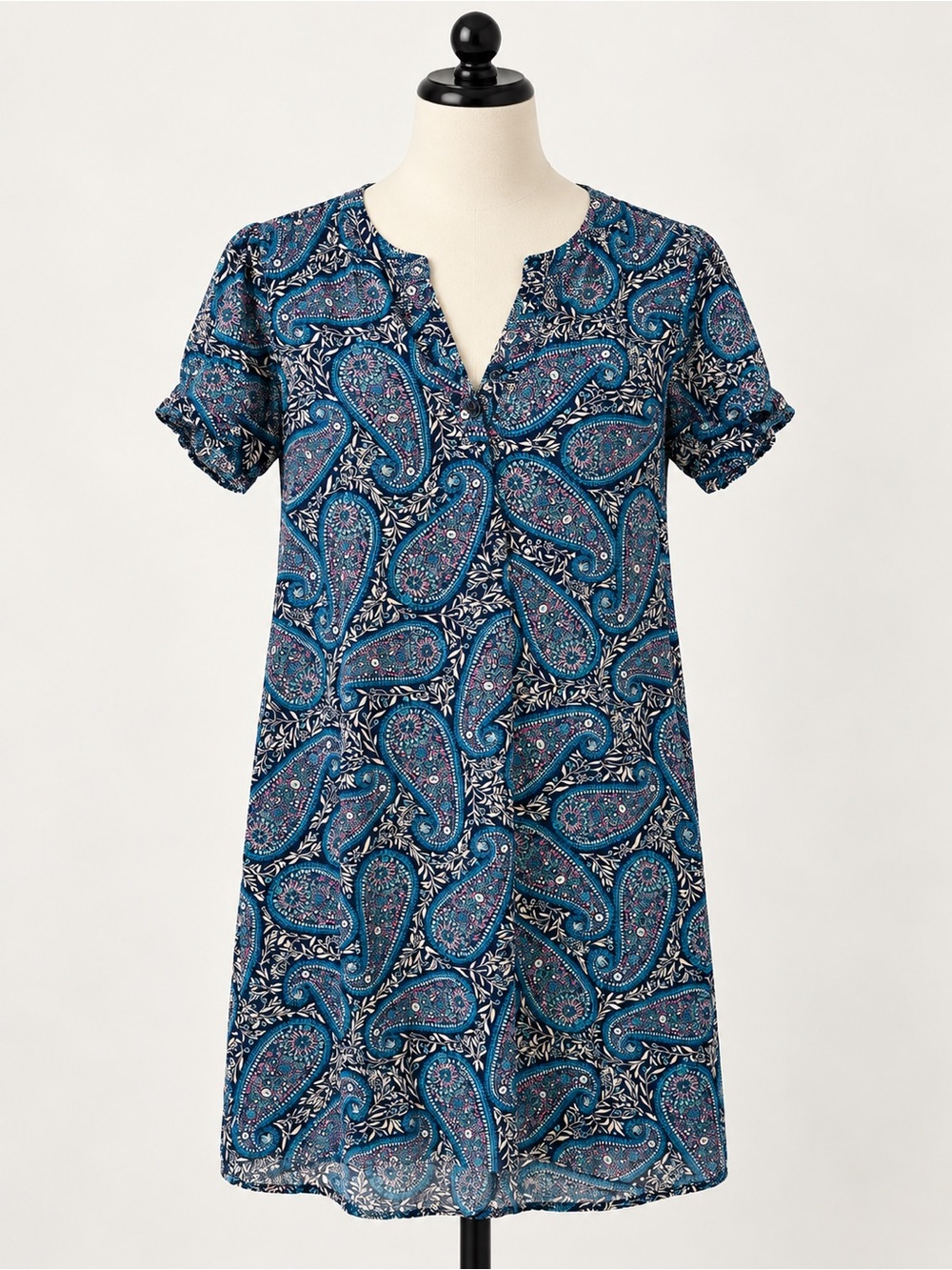 Blue Paisley Shift Dress Old Navy Size Small